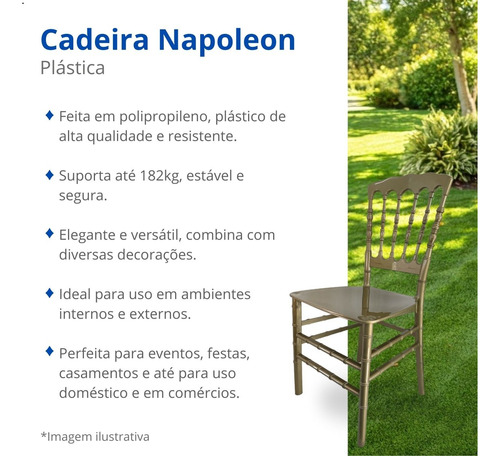 Kit 5 Cadeira Napoleon Eventos Casamentos Festas Comércio