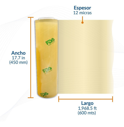 Rollo De Pvc Vitafilm Egapack Grado Alimenticio 450x12x600m