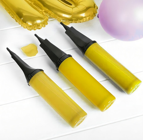 Bomba Aire Manual Inflar Globos Latex Metalicos Doble Accion Color Surtido