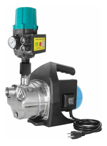Bomba Centrífuga Tipo Jet Aquapak Pres-pet08-p10 0.8hp 127v Acero Inoxidable + Control Pres10 | 29 Lpm @30 Psi | Protección Trabajo En Seco | Ideal Hogar Y Comercio