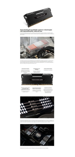 Memória Corsair Vengeance Led 16gb 2x 8gb 3000mhz Red
