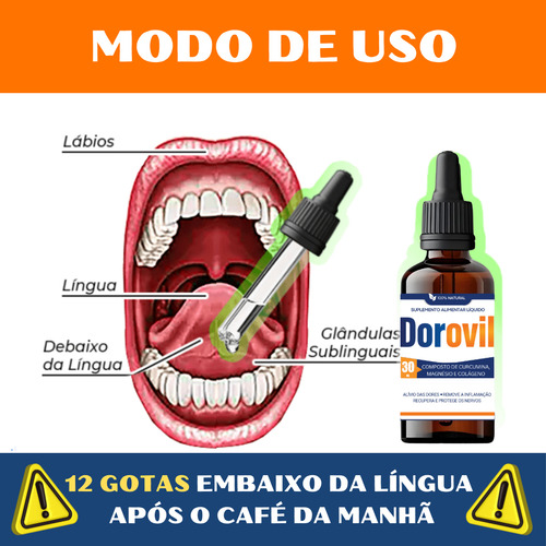 5 Frascos Dorovil - Chega De Sofrer Com Dores Laranja