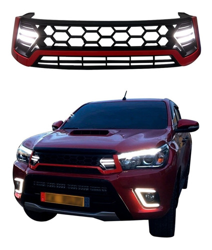 Parrilla Rejilla Frente Led Custom Toyota Hilux 2016-2019