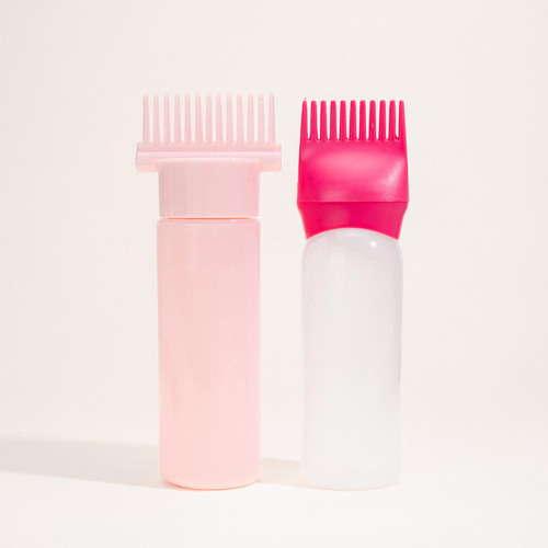 2 Botellas Aplicadoras De Peine De Raíz, Aplicadores Rosa