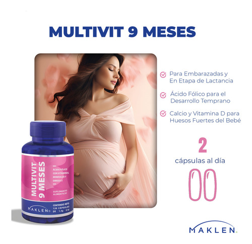 Multivitaminico 9 Meses Embarazadas | 120 Softgels | Maklen