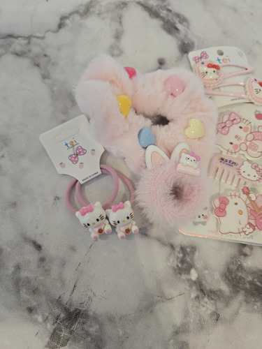 Mini Set Accesorios De Pelo Sanrio Rosa Chicle