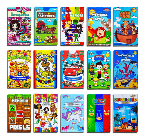 Kit C/ 100 Jogos Educativos Memória Mico Lembrancinha Prenda