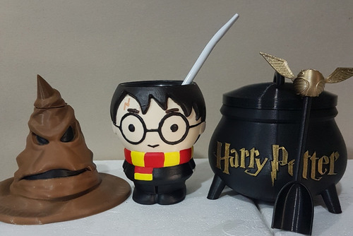 Set De Mate Harry Potter Cuerpo Sombrero 3d Lulu3d