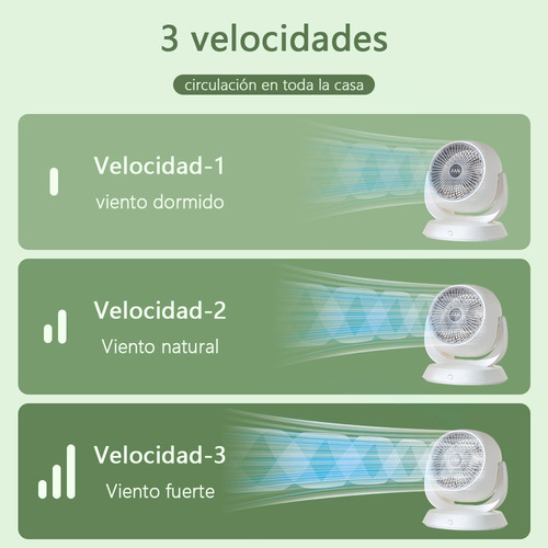 Ventilador De Piso Portátil 3 Velocidades Recargable Usb