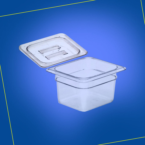 Kit De 6 Cubas Gastronômicas Com Tampa Acrilico 1/6 100mm Zepper