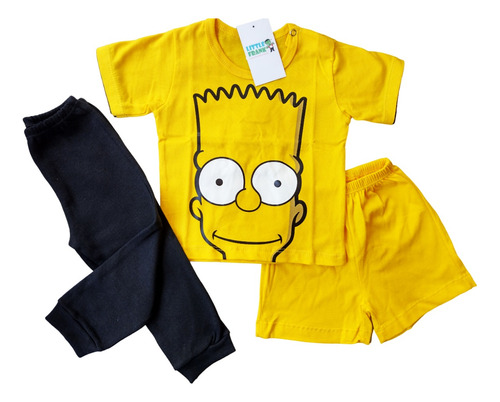 Conjunto Remera Short Y Pantalon Bebe Tigger Bart Personajes