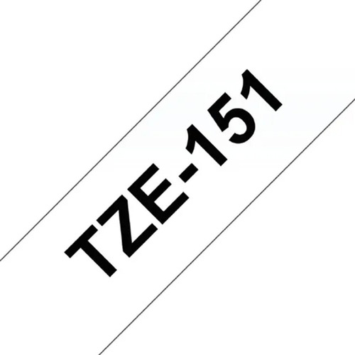 Cinta Brother Tze151 Transparente Negro 24mm X 8m - Saletech