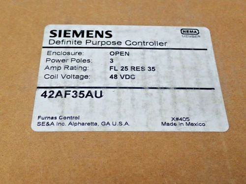 Siemens Furnas  42af35au Definite Purpose Controller 3 P Ttj