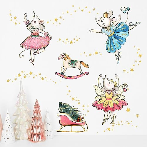 Navidad Ballet Mouse Pegatinas De Pared, Navidad Cascanueces