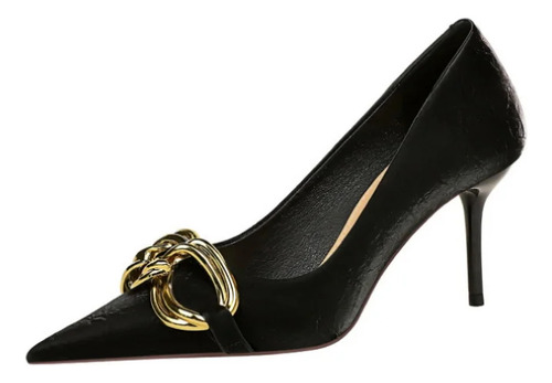 Zapatos Bigtree De Tacón Alto Con Hebilla Metálica Y Punta P