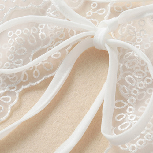 . Mantón De Organza Con Cuello Sintético, Elegante, Bordado