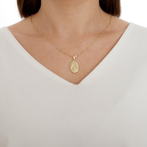 Imagem 4 de 4 de Gargantilha Colar Feminino Banhada Ouro Ping N. Senhora Ap.