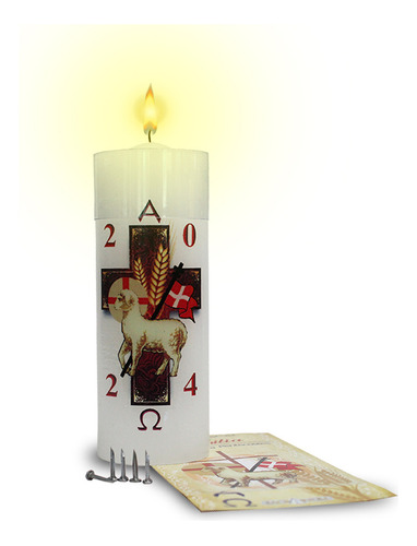 Vela Mini Círio Da Família - 12 Unid. Cor Branco Fragrância Nenhuma Cordeiro Imolado