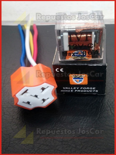 Relay Transparente 5 Patas Con Led 12v 80 Amp + Socate 