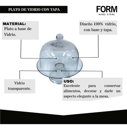 Plato De Vidrio Con Tapa