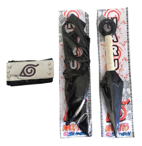 Set Naruto- 1 Kunai / Cuchillas Asuma X2/ Bandana