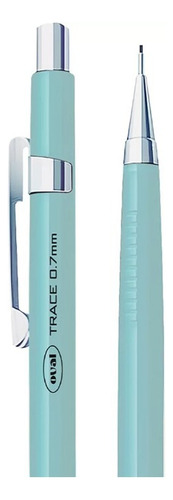 Lapiseira Técnica 0.7mm Com 1 Tubo Com 12 Grafites 0.7mm Cor Azul Pastel