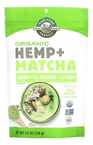 Manitoba Harvest, Cañamo Orgánico Hemp Y Matcha, 156g, Keto