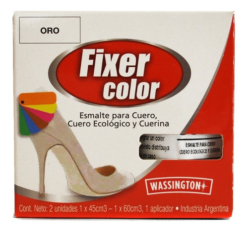 Fixer Color Metalizados Wassington Tinta Esmalte Cuero 