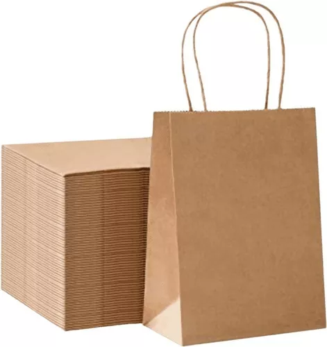 Bolsa de papel kraft M 27 x 22 x 11 cm (12 und.) - Importadora Dali