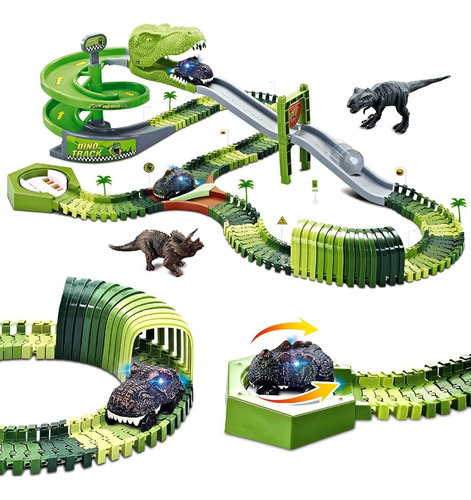 Wesprex Dinosaur Toys Set De Juguetes De Pista De Carreras F