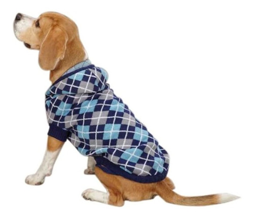 Esc Sudadera Con Argyle Sueter Mascota Azul Marino