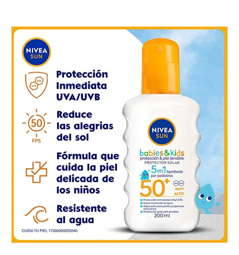 Nivea Sun Babies & Kids Protector Solar Fps 50 Con 200 Ml