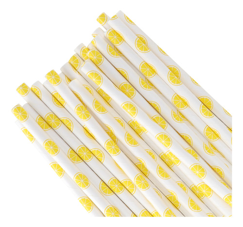 Pajitas Biodegradables, 50 Piezas, Papel Con Estampado De Fr
