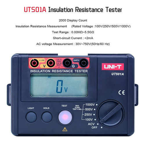 Uni-t 1000v Probador De Resistencia De Aislamiento Medidor