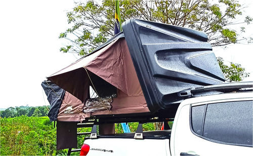 Barraca Automotiva Offoutdoor T Rigido Aerodinâmico C Tsolar Cor Terra Cota Com Marrom