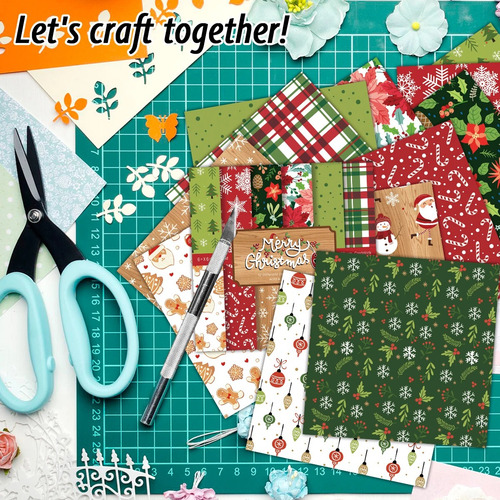 Set 12 Papeles Navidad Christmas Scrapbooking, Manualidades