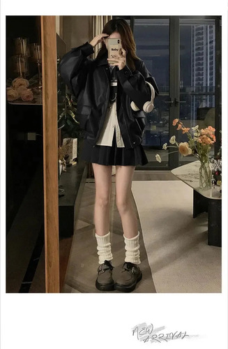 Chaqueta De Béisbol De Piel Sintética Para Mujer, Estilo Retro Americano