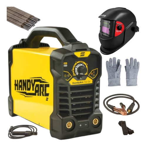 Inversora Solda Handyarc 132i 130a C/kit Prot.+ Eletrodo Cor Amarelo