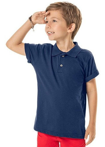 Camisa Pólo Básica Infantil Marlan 54031 - Tamanho 4 À 10
