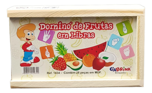 Dominó De Frutas Em Libras 28 Pcs
