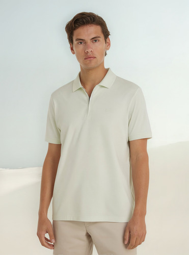 Polo Smooth Cotton Welt Cga Blanco Calvin Klein