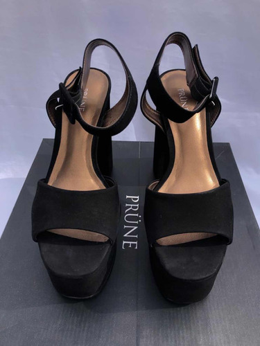 Zapatos Sandalia Plataforma Prune Negro Nro 37