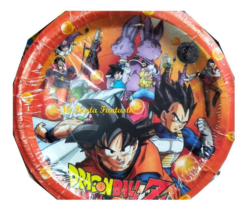 Dragon Ball Super Gt Goku Paq 20 Platos Pasteleros 18 Cms