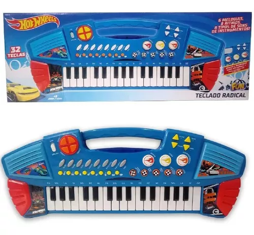 Brinquedo Musical Teclado Infantil Hot Wheels Radical Fun