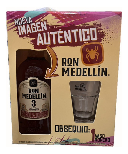 Ron Medellin Estuche Regalo 750 - mL a $77