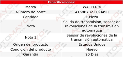 Sensor Vss Walker Crosstour V6 3.5l Honda 12-15