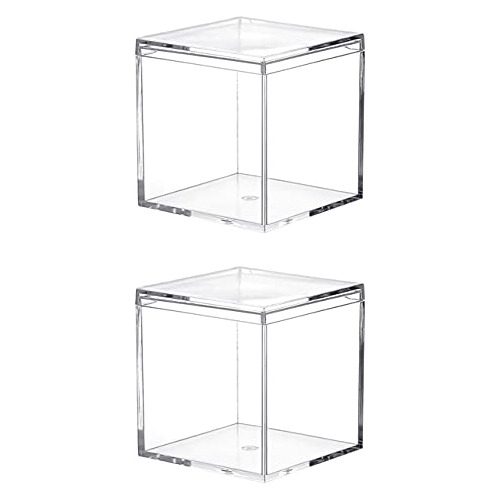 Cubo Cuadrado De Plástico Acrílico Transparente, Paqu...