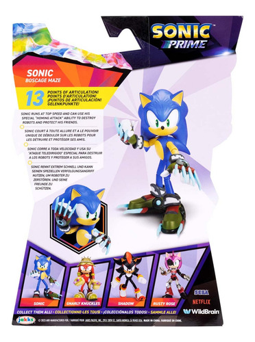 Boneco Sonic Prime Sonic Boscage Maze de 5 polegadas