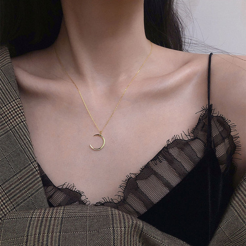 Collares Con Forma De Luna Y Cadena De Clavícula En Forma De