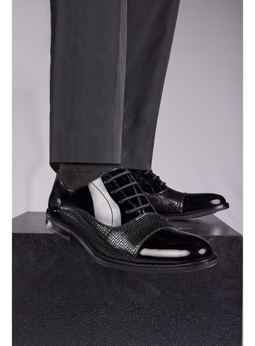Zapato Escolar 2850573ve Ferrato Bicolor Negro Charol